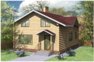 Визуализация бревенчатого дома в п.Рекшино. 2013г.