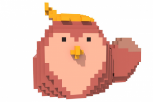 Воксель-арт - Сова