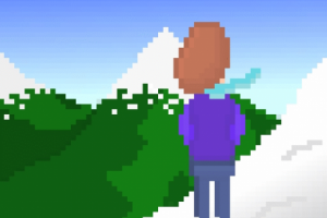 Пиксельная анимация Горный пейзаж