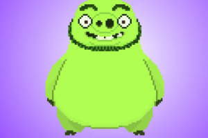 Пиксель-арт - свин из мультфильма Angry Birds Леонард