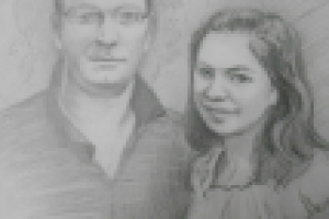 Портрет пары бумага/карандаш