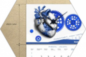 Дизайн квартального календаря с часами