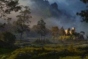 Пейзаж с замком.