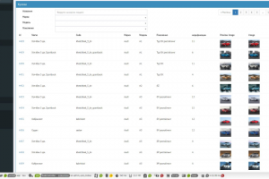 Список кузовов с фильтром. Административная панель.