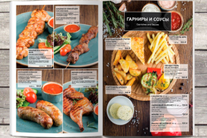 Меню ресторана внутри