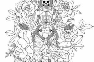 эскиз тату "космонавт"