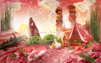 Коллаж для календаря мясоперерабатывающей компании
