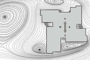 Расчёт аэродинамического воздействия на здание.