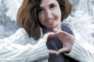 девушка с сердечком