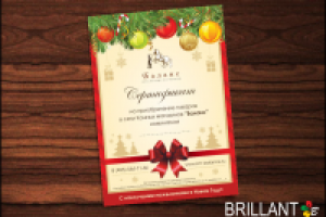 Новогоднее оформление сертификата для сети магазинов конных това