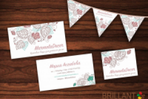 Визитка, наклейка, флажки