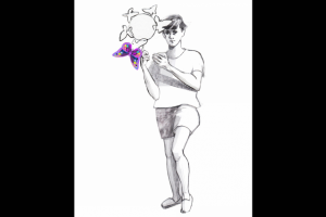 Мальчик и бабочка.