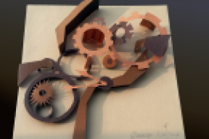 Абстрактная объемная композиция "Часовой механизм"