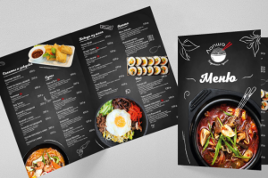 Дизайн и верстка меню для ресторана корейской кухни.