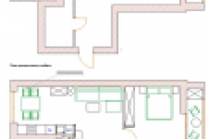 планировка  в  1-комнатной  квартире ЖК Да Винчи