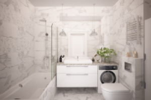 ванная команта в  1-ой  ЖК Да Винчи