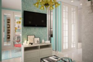 интерьер гостинной в  однокомнатной квартире