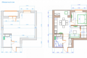 План расстановки мебели однокомнатной квартиры в стиле Арт-деко