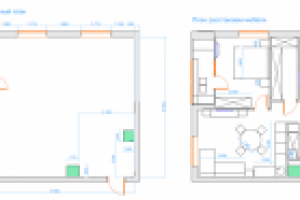 План расстановки мебели для трехкомнатной квартиры в ЖК Водный