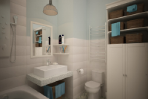 Ванна в трехкомнатной квартире. ЖК Водный