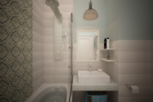 Ванна в трехкомнатной квартире. ЖК Водный