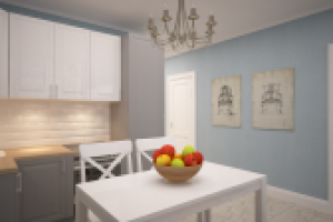 Кухня-гостинная в скандинавском стиле. ЖК Триколор