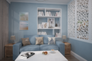 Кухня-гостинная в скандинавском стиле. ЖК Триколор