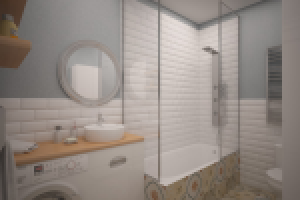 Ванна в скандинавском стиле. ЖК Триколор