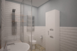 Ванна в скандинавском стиле. ЖК Триколор