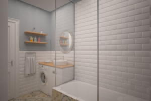 Ванна в скандинавском стиле. ЖК Триколор