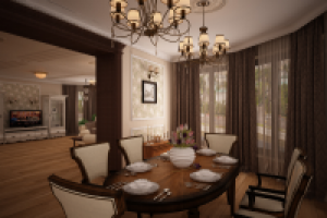 Гостиная в коттедже