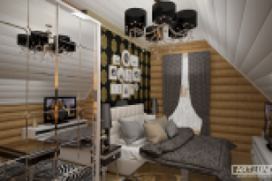 Спальня  в деревянном доме