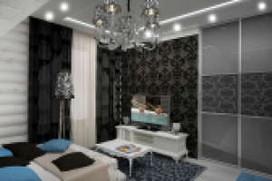 Вариант спальни  в доме из бруса