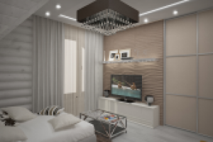 Вариант спальни  в доме из бруса