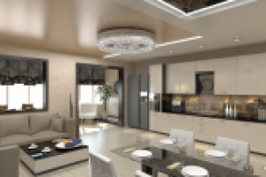 Дизайн гостинной-столовой в квартире