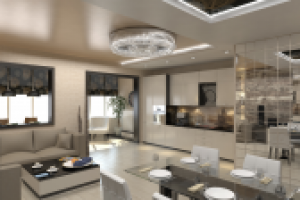 Дизайн гостинной-столовой в квартире