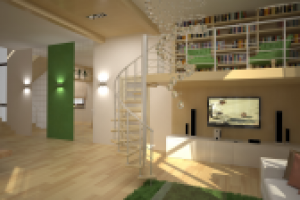 Дизайн интерьера 1-ого этажа в таунхаусе