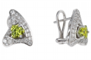 Серьги с изумрудом