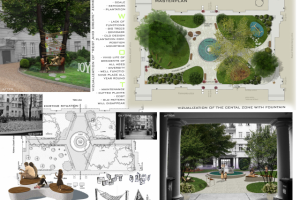 Ландшафтный дизайн двора в Будапеште Courtyard