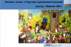 Бизнес-план "Детский торгово-развлекательный центр "Винни-НН"