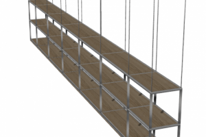 3D модель подвесного стеллажа в ТЦ