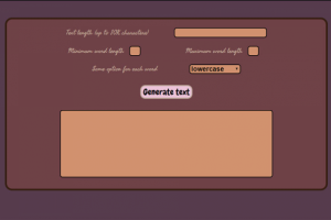 Генератор случайного текста из латинских букв