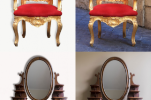 Обтравка, перенос на белый фон и наложение тени