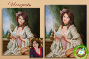 Фотомонтаж в картину "Женщина с письмом"