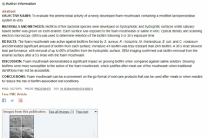 The antibacterial efficacy of a foam mouthwash