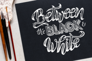 Леттеринг. Чёрно-белая обложка.