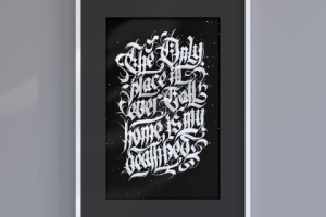 Постер с леттерингом в готическом стиле