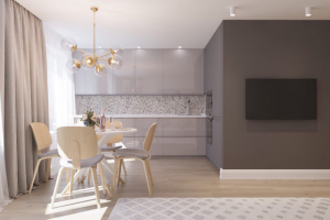 Студия+спальня для молодой пары в СОВРЕМЕННОМ СТИЛЕ