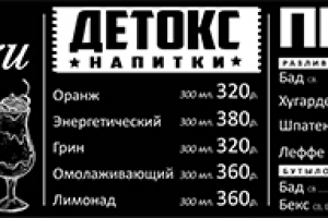 Оформление меню-борда в кафе