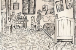 Копия эскиза картины Ван Гога (тушь)